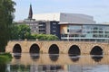 Old arched stone bridge in Karlstad, Sweden. Royalty Free Stock Photo